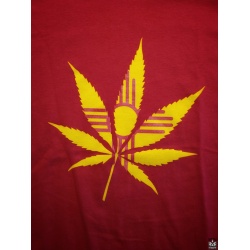 Red Zia Cannabis Leaf Shirt Small